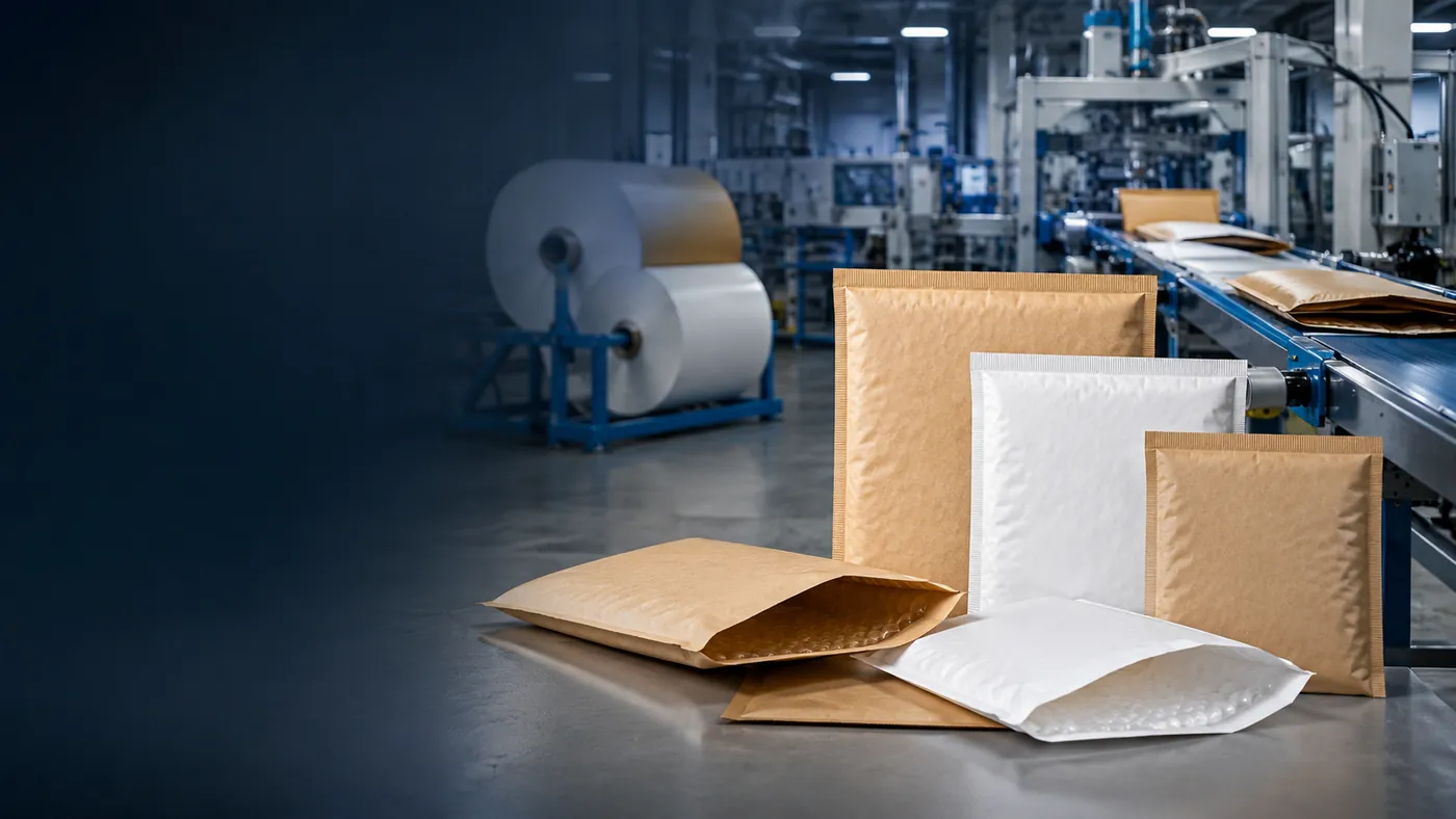 Padded envelopes in kraft and white